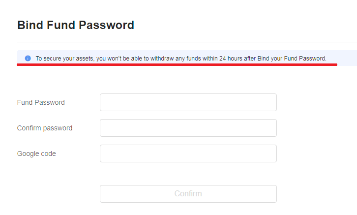 OKEx（オーケーイーエックス）Fund Passwordの設定手順4